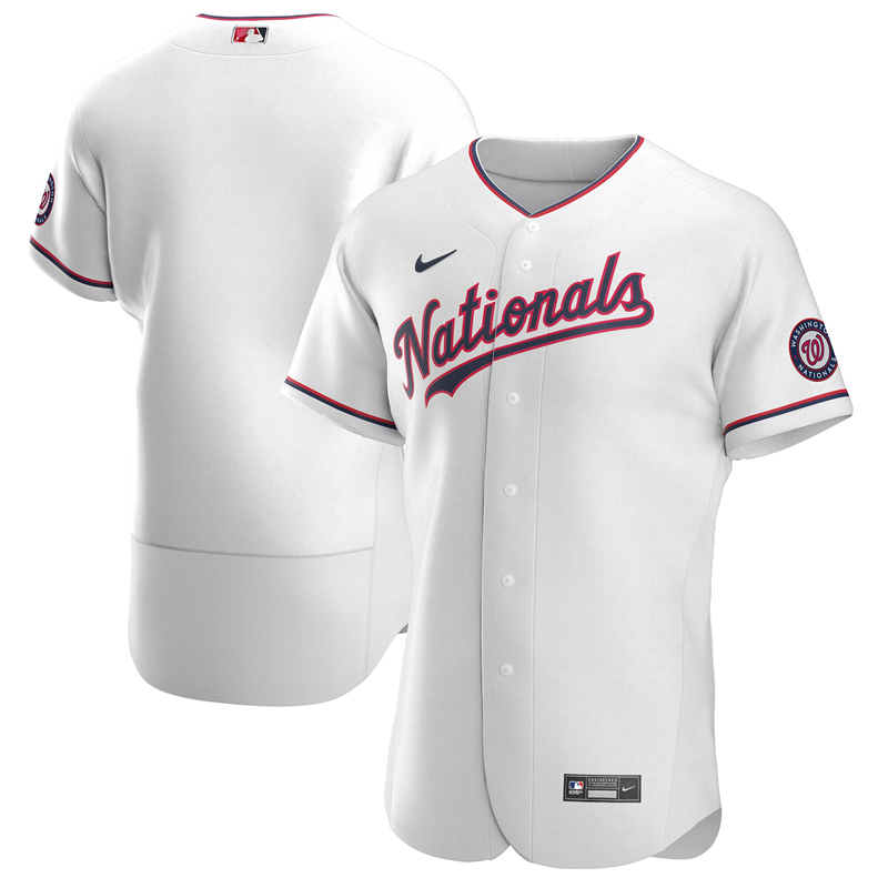 Men Washington Nationals Nike White Alternate 2020 Authentic Team Jersey 